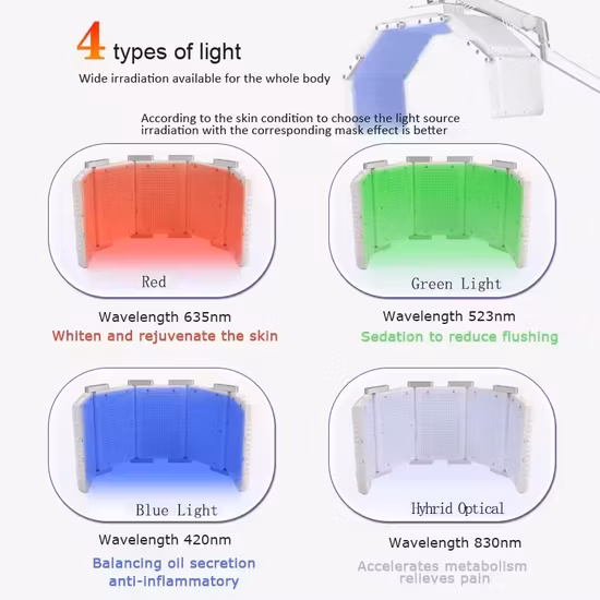 얼굴 피부 관리 PDT LED 광선 요법 LED 광자 기계